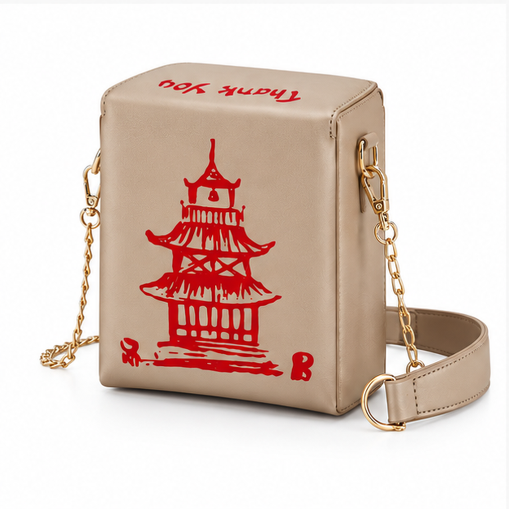 Dark Gold Pagoda Chain Crossbody Bag-4