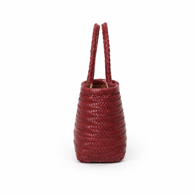 Burgundy Woven Leather Everyday Carry Tote-3
