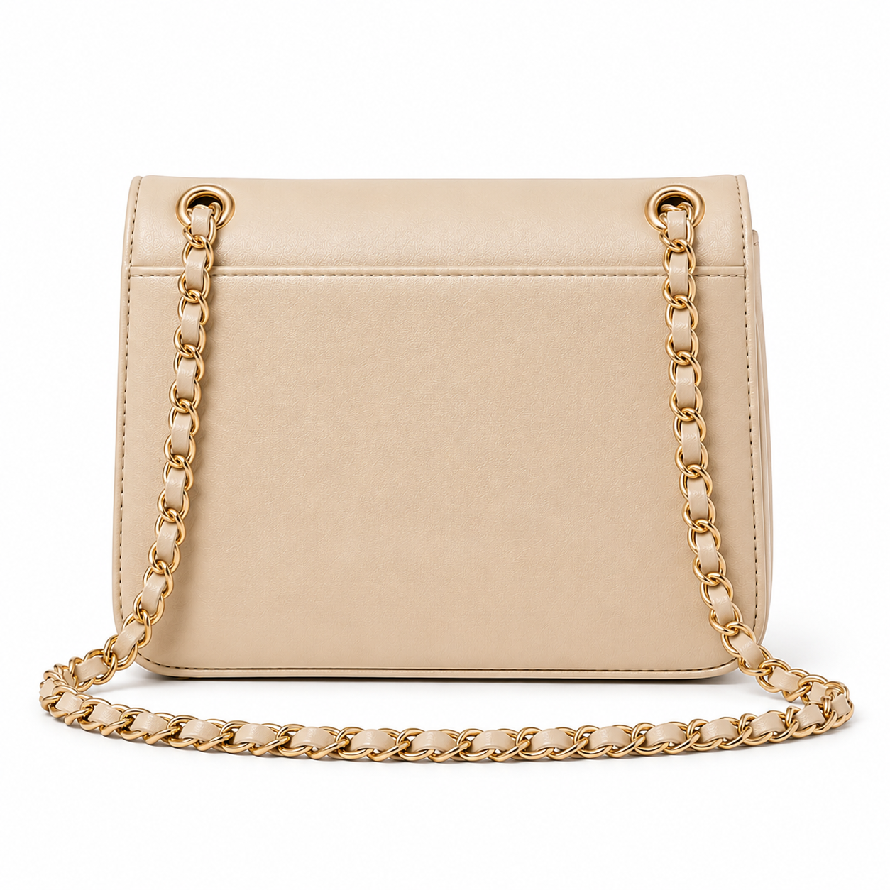 Elegant Beige Chain Strap Shoulder Bag-3