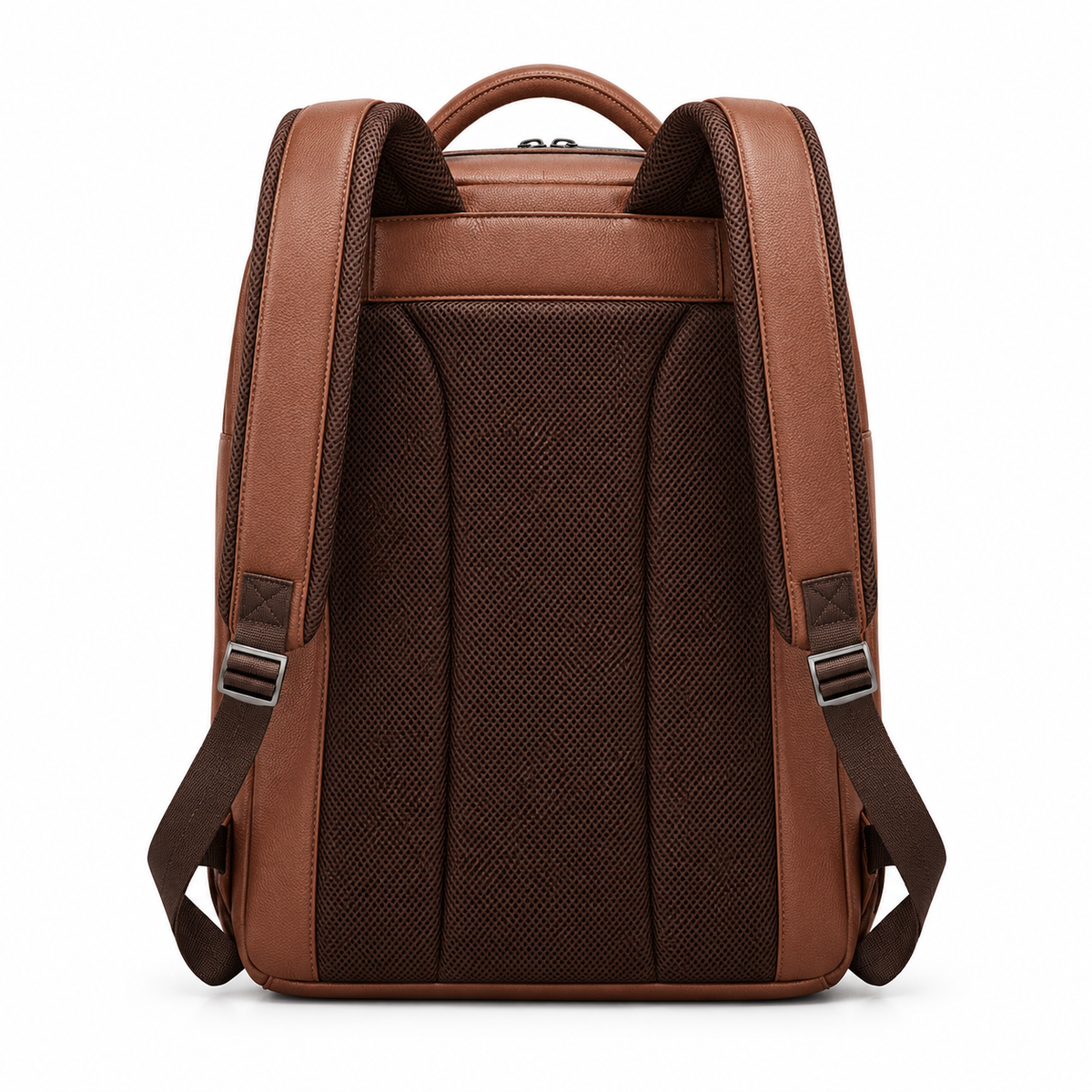 Classic Brown Backpack With Zippered Compartments-2