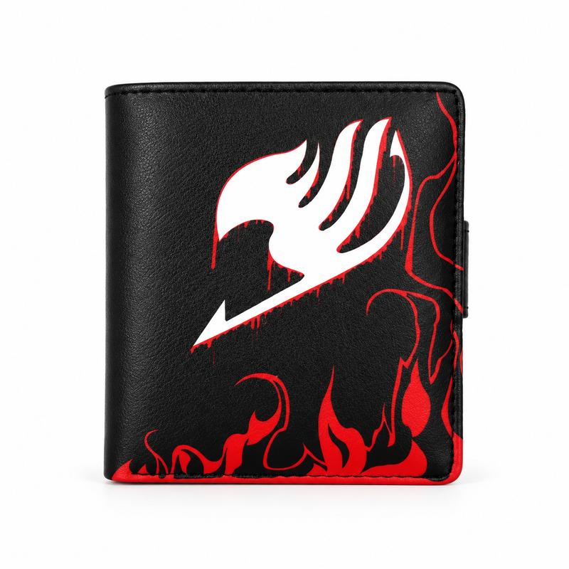 Black Bifold Wallet With Flame Design-4