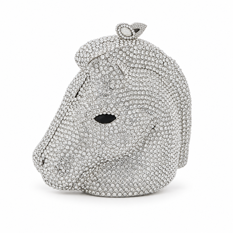 Crystal Horse Head Luxury Evening Clutch-3