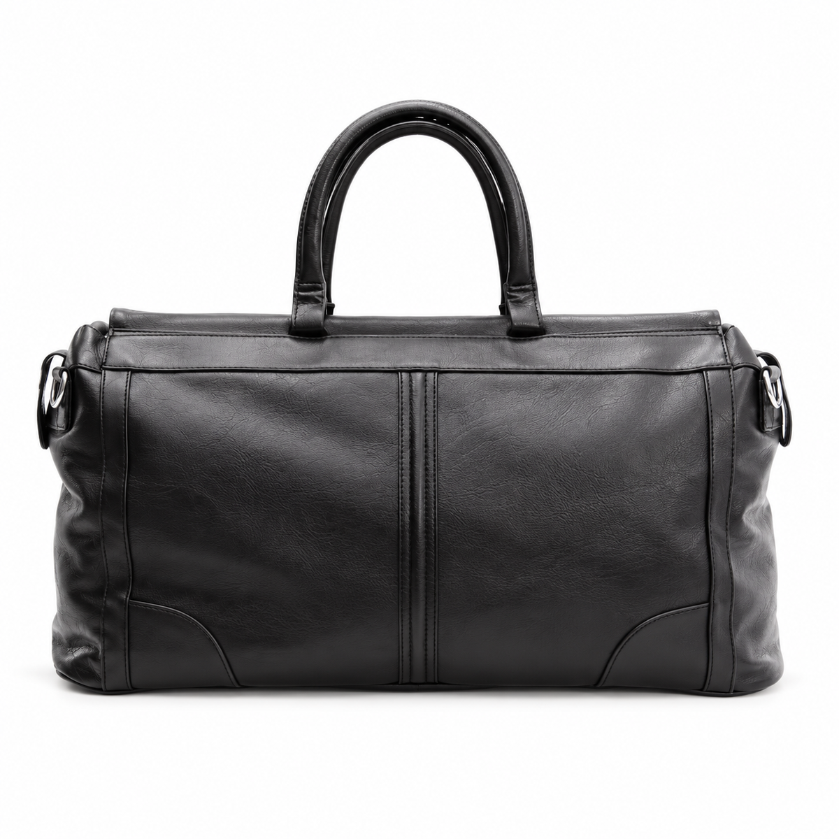 Classic Black Overnight Bag With Handles-2