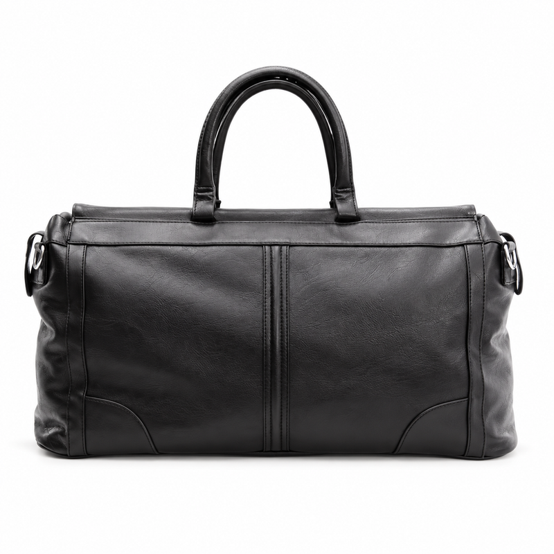Classic Black Overnight Bag With Handles-2