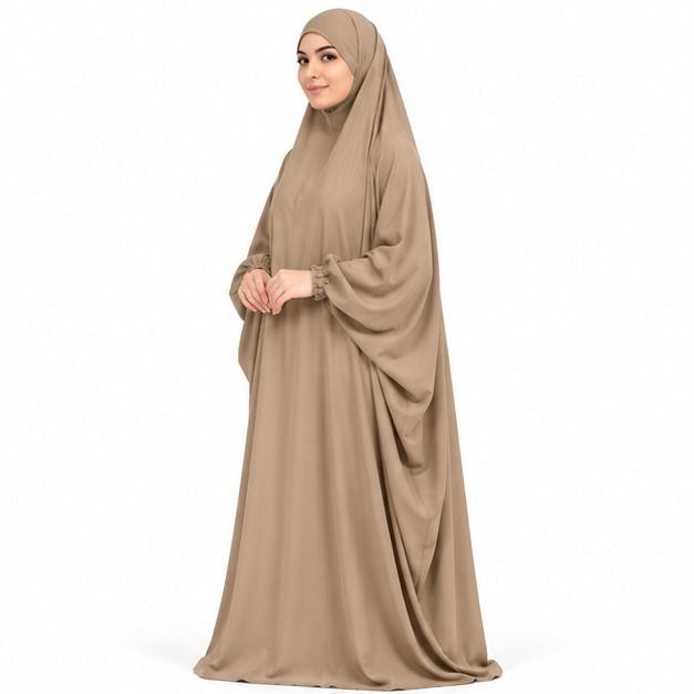 Elegant Khaki Full Coverage Islamic Jilbab-3