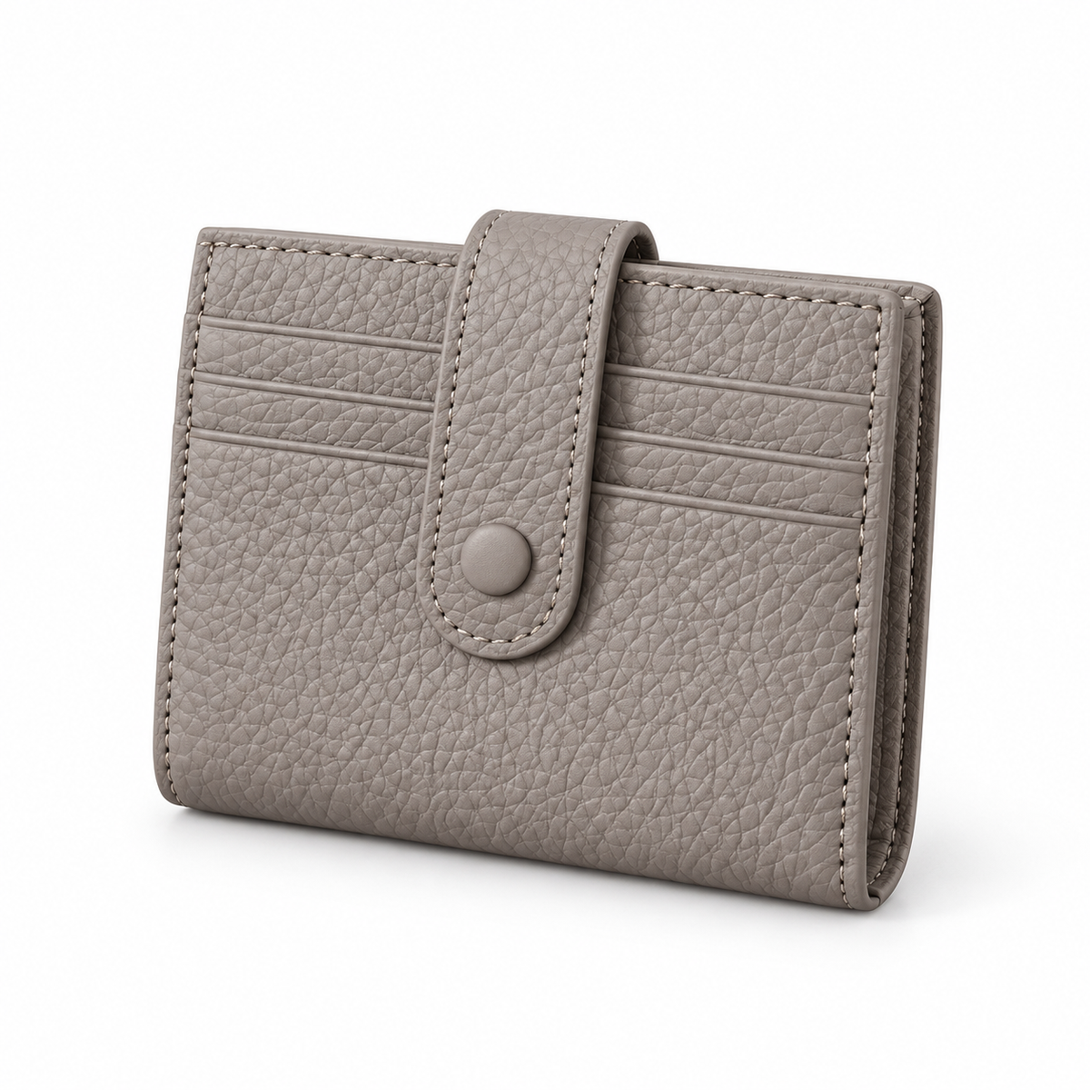 Elegant Grey Textured Snap Closure Wallet-3