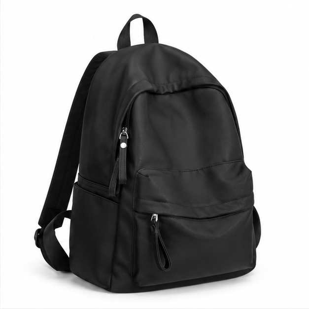 Sleek Black Everyday Multi-Pocket Backpack