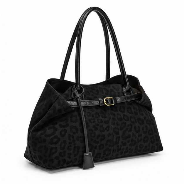 Black Leopard Print Luxury Shoulder Bag-1