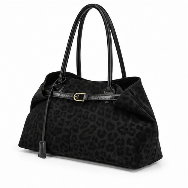 Black Leopard Print Luxury Shoulder Bag-3