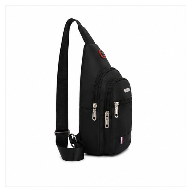 Black Tactical Crossbody Sling Chest Bag-4