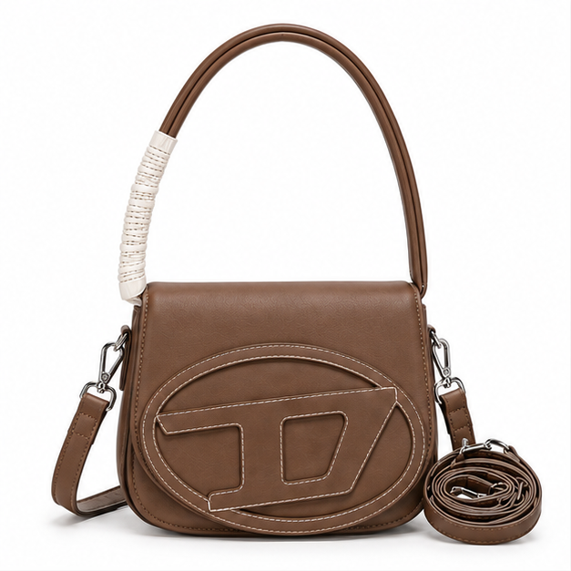 Brown Structured Shoulder & Crossbody Handbag-4