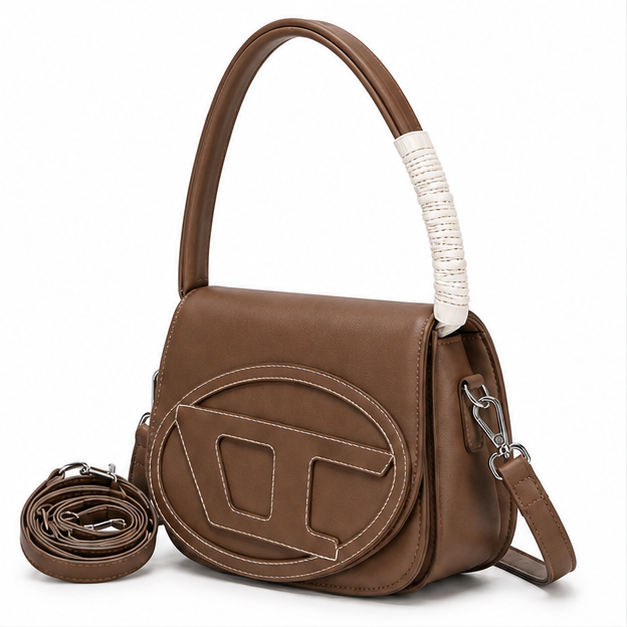 Brown Structured Shoulder & Crossbody Handbag-3