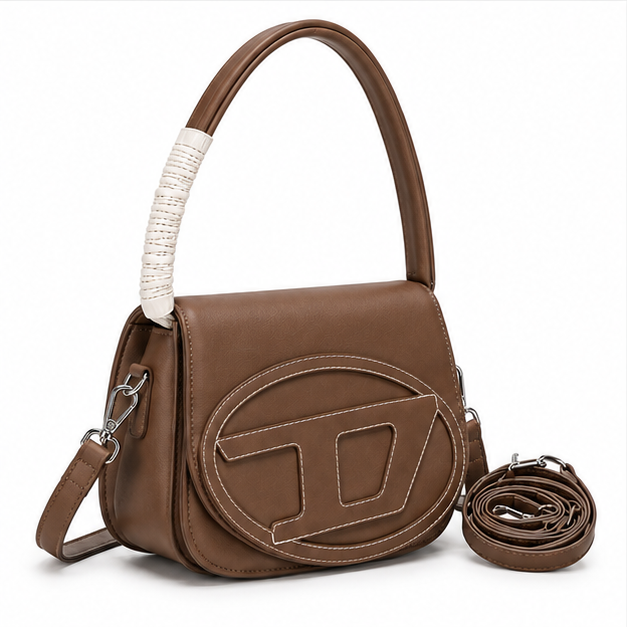 Brown Structured Shoulder & Crossbody Handbag-1