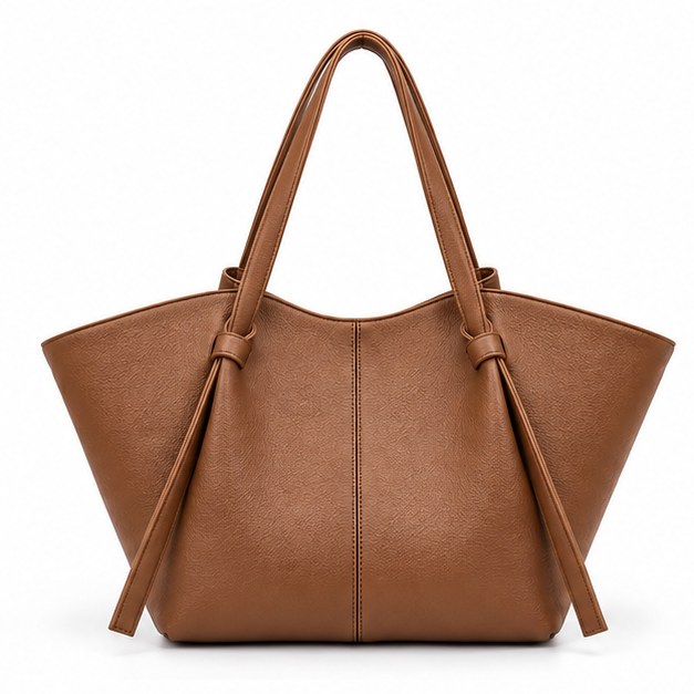 Elegant Brown Structured Everyday Tote Bag-4