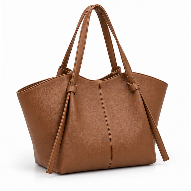 Elegant Brown Structured Everyday Tote Bag-1