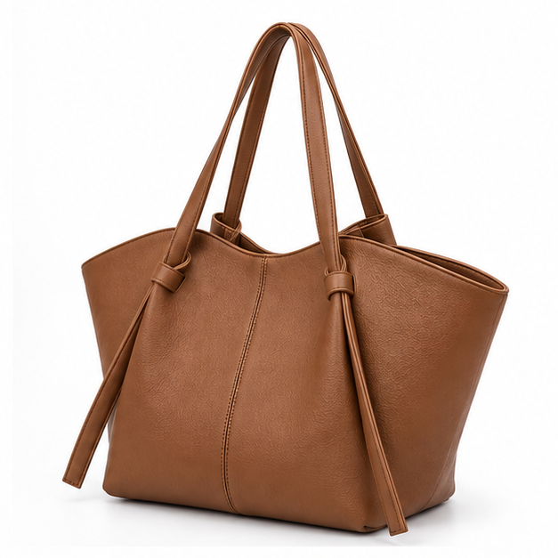 Elegant Brown Structured Everyday Tote Bag-2