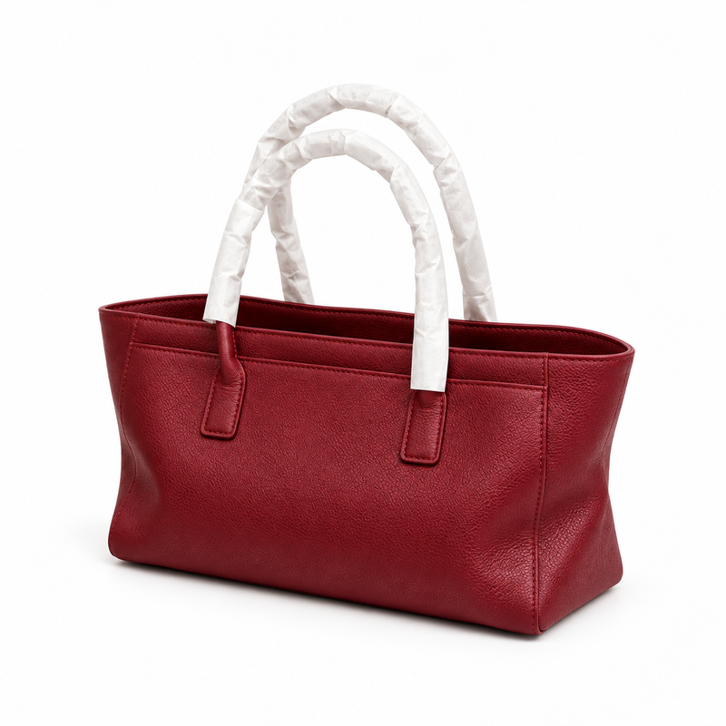 Burgundy Textured Leather Everyday Tote Handbag-3