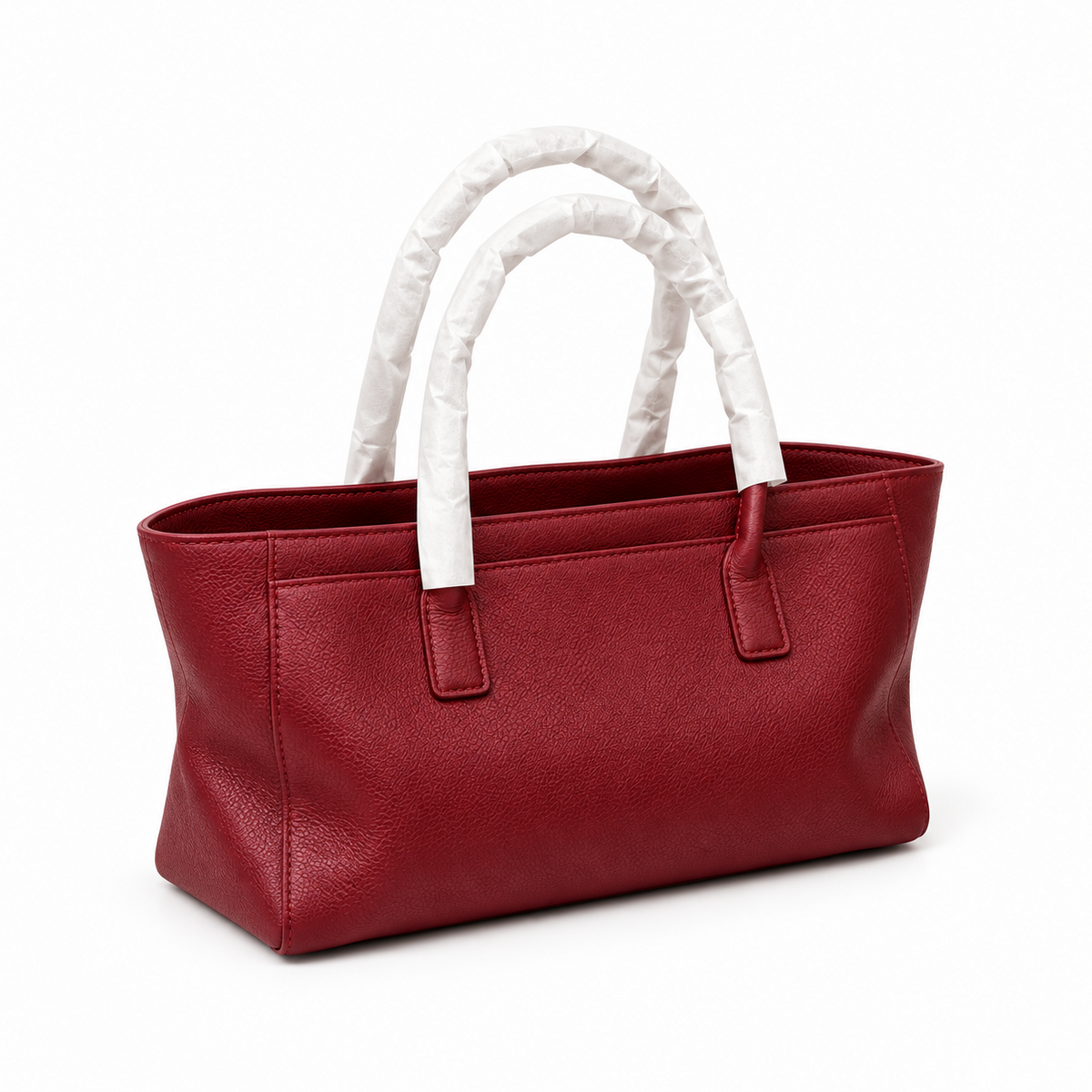 Burgundy Textured Leather Everyday Tote Handbag-1