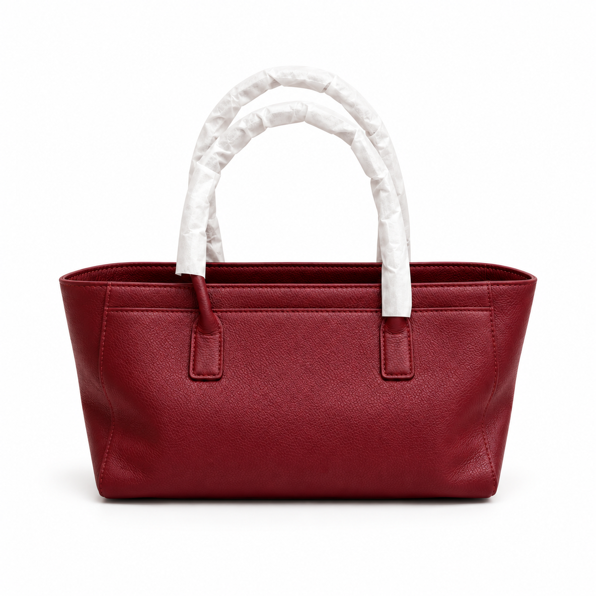 Burgundy Textured Leather Everyday Tote Handbag-2