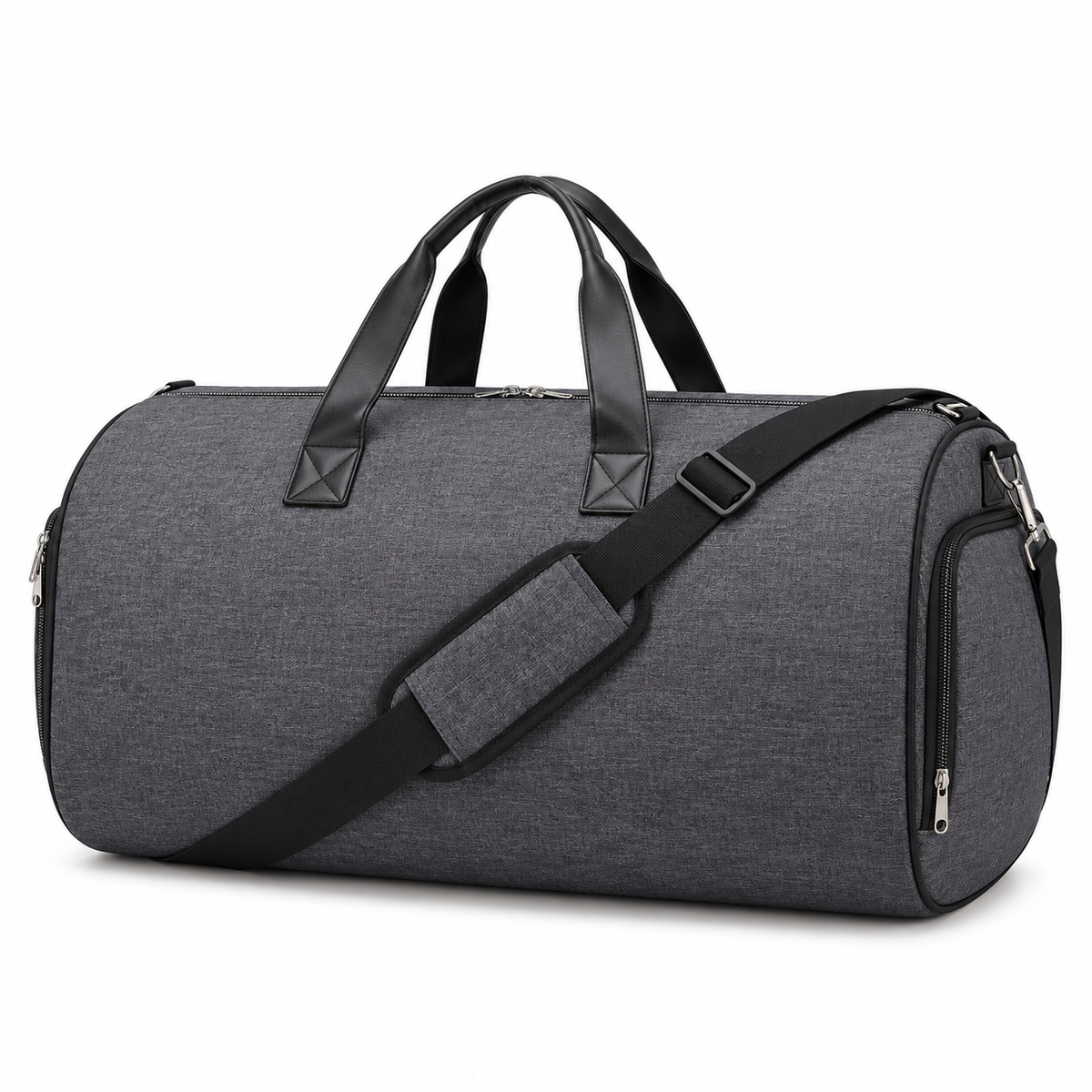 Charcoal Grey Convertible Garment Duffel Bag-3