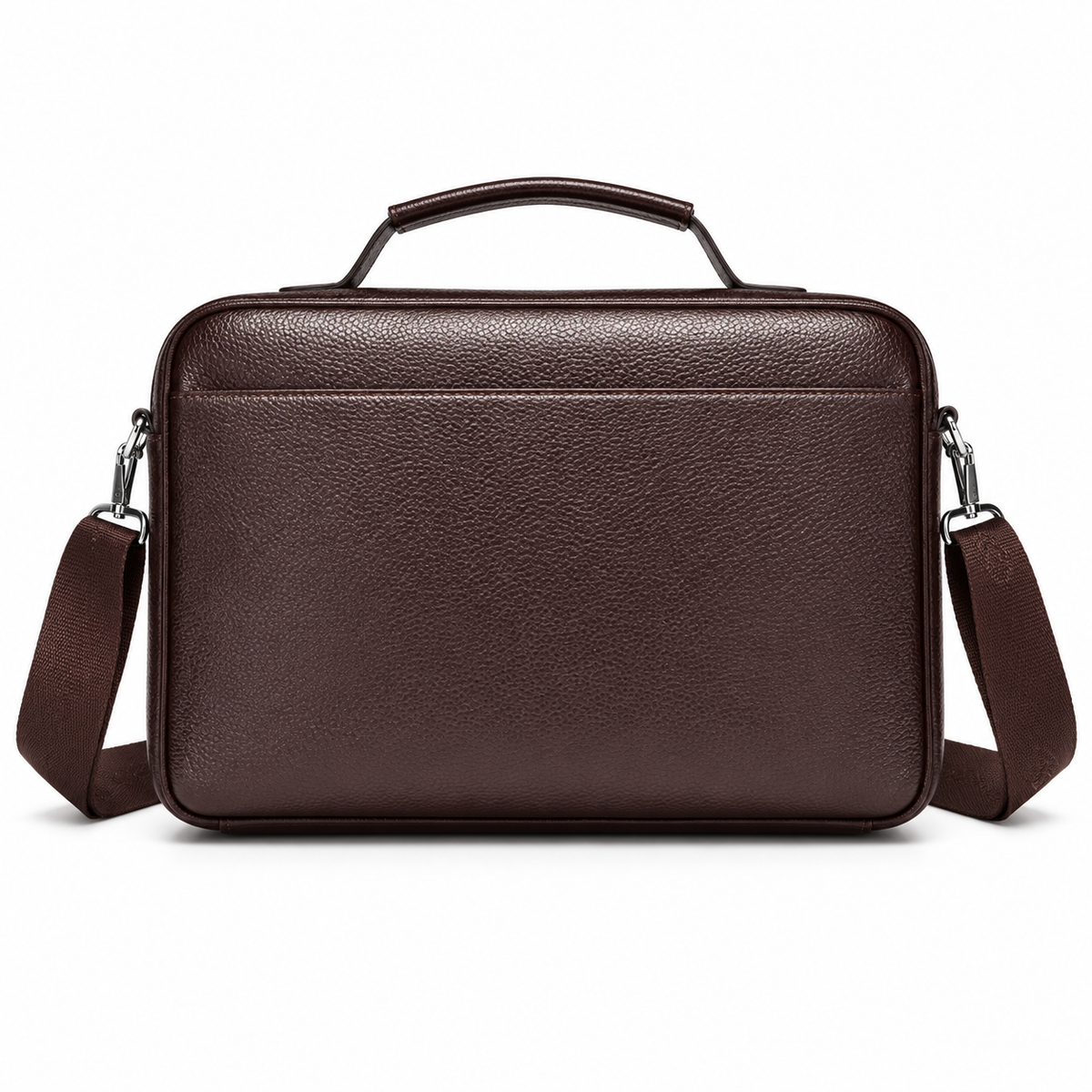 Classic Brown Leather Briefcase Shoulder Bag-2