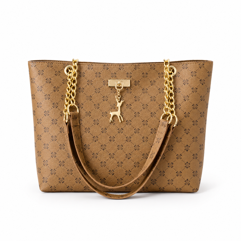 Elegant Monogram Chain Shoulder Tote Bag-4