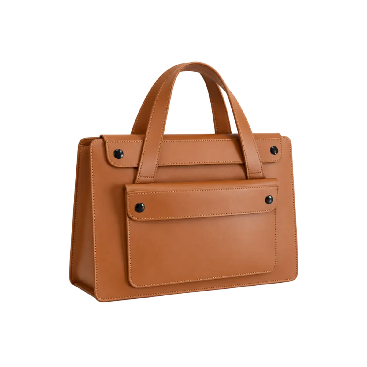 Camel Leather Laptop Bag With Handles-1