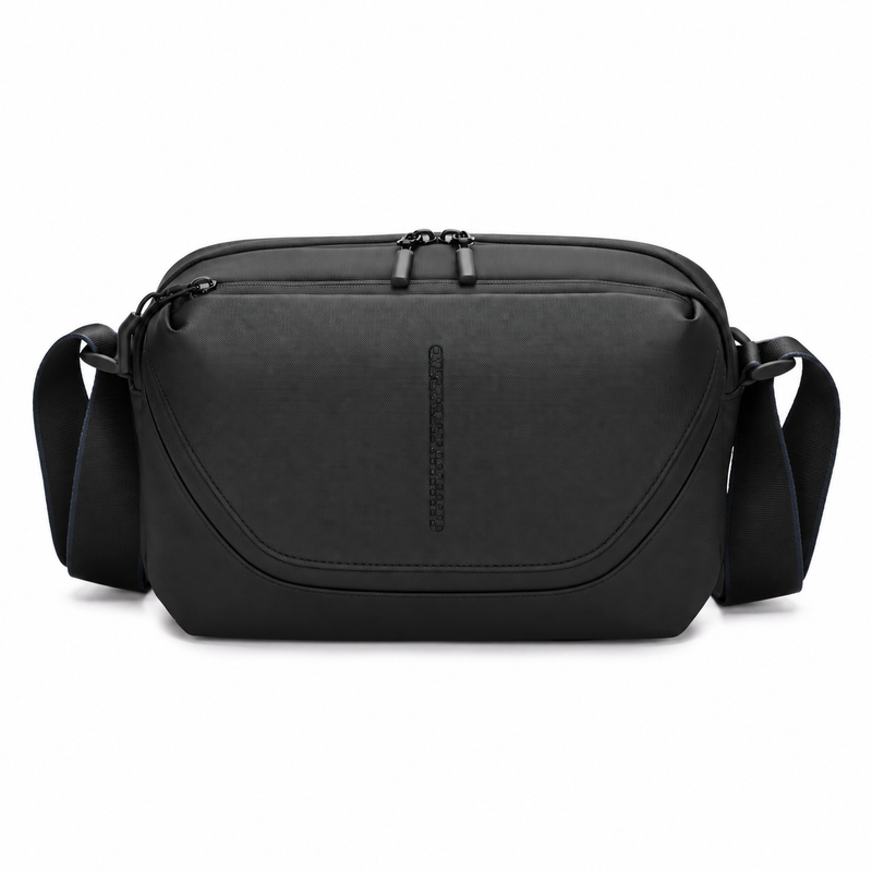 Black Everyday Crossbody Bag With Zippers-2