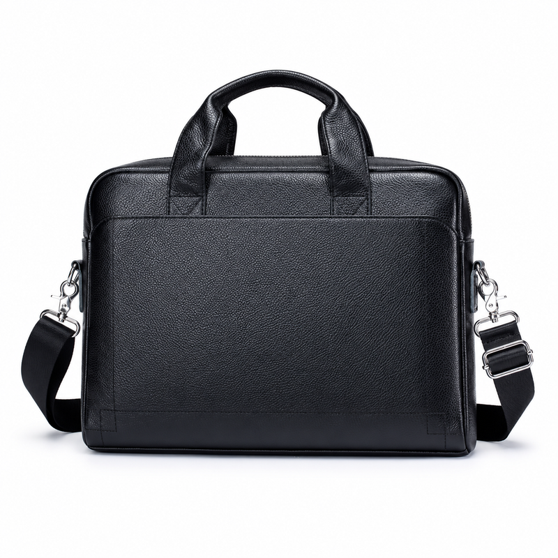 Classic Black Leather Briefcase For Professionals-4