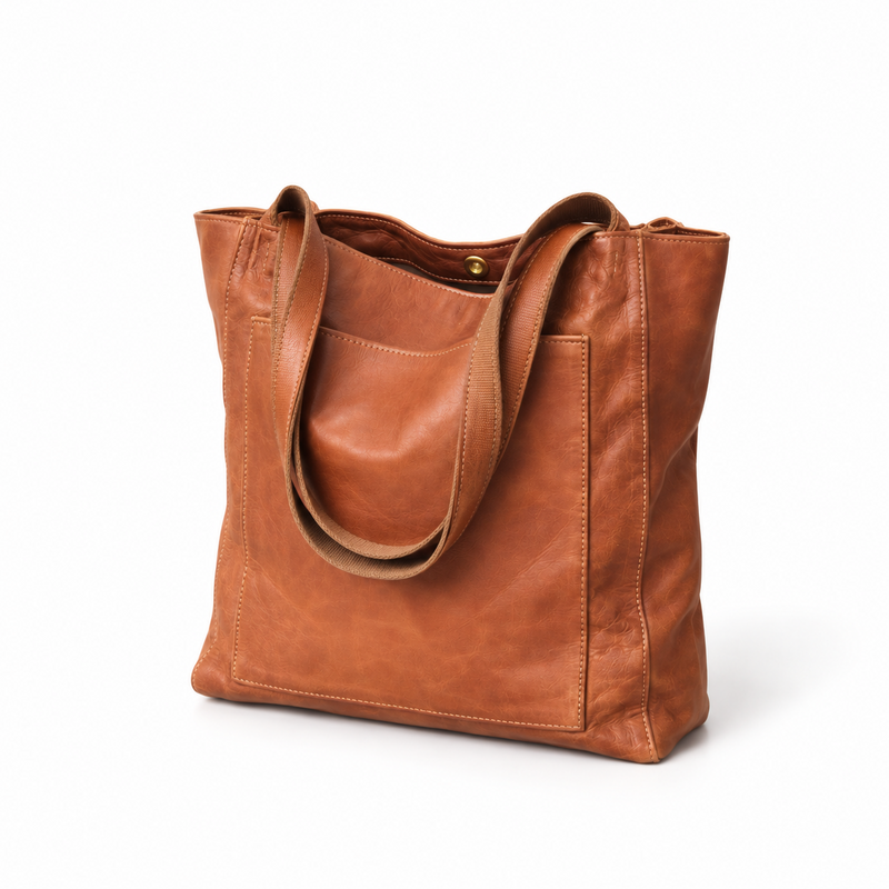 Vintage Brown Leather Everyday Shoulder Tote-3