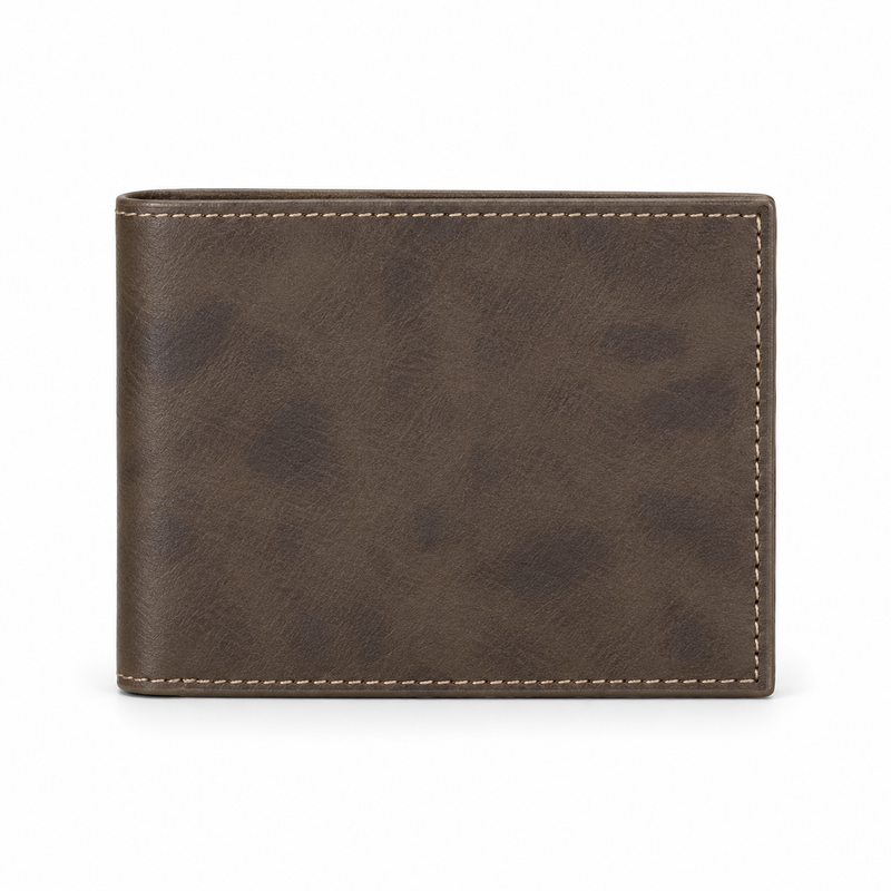 Classic Brown Contrast Panel Bifold Wallet-2