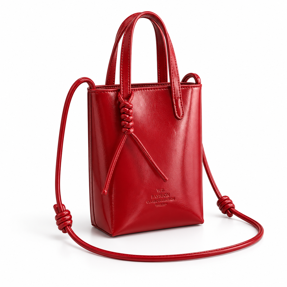 Elegant Red Mini Crossbody Tote Bag-1