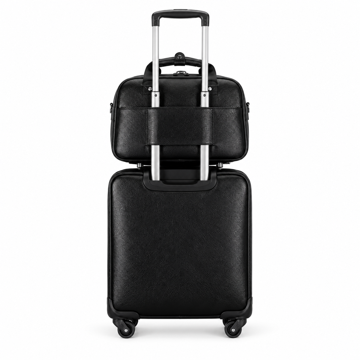 Black Textured Two Piece Trolley Set-2