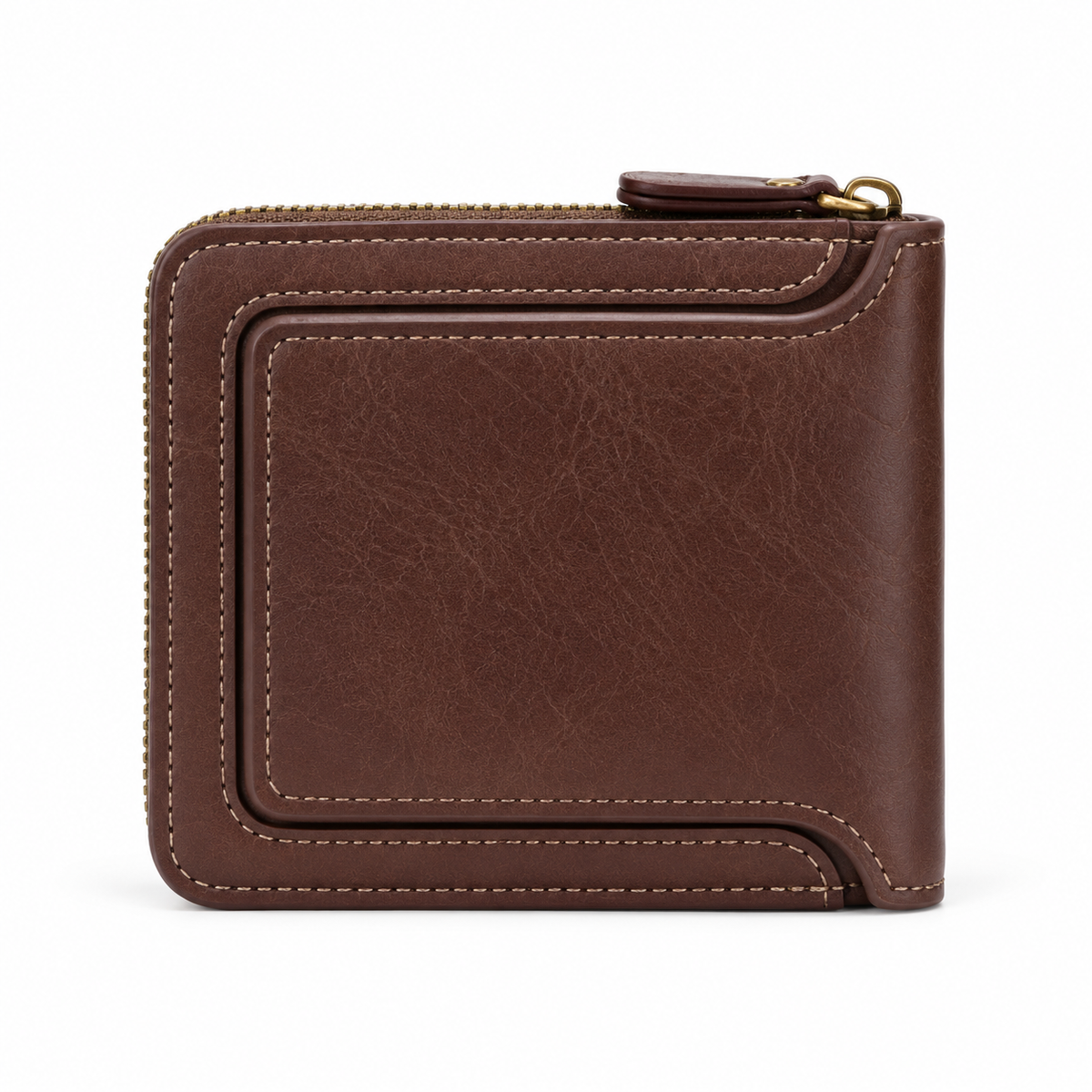 Vintage Brown Wallet With Star Closure-2