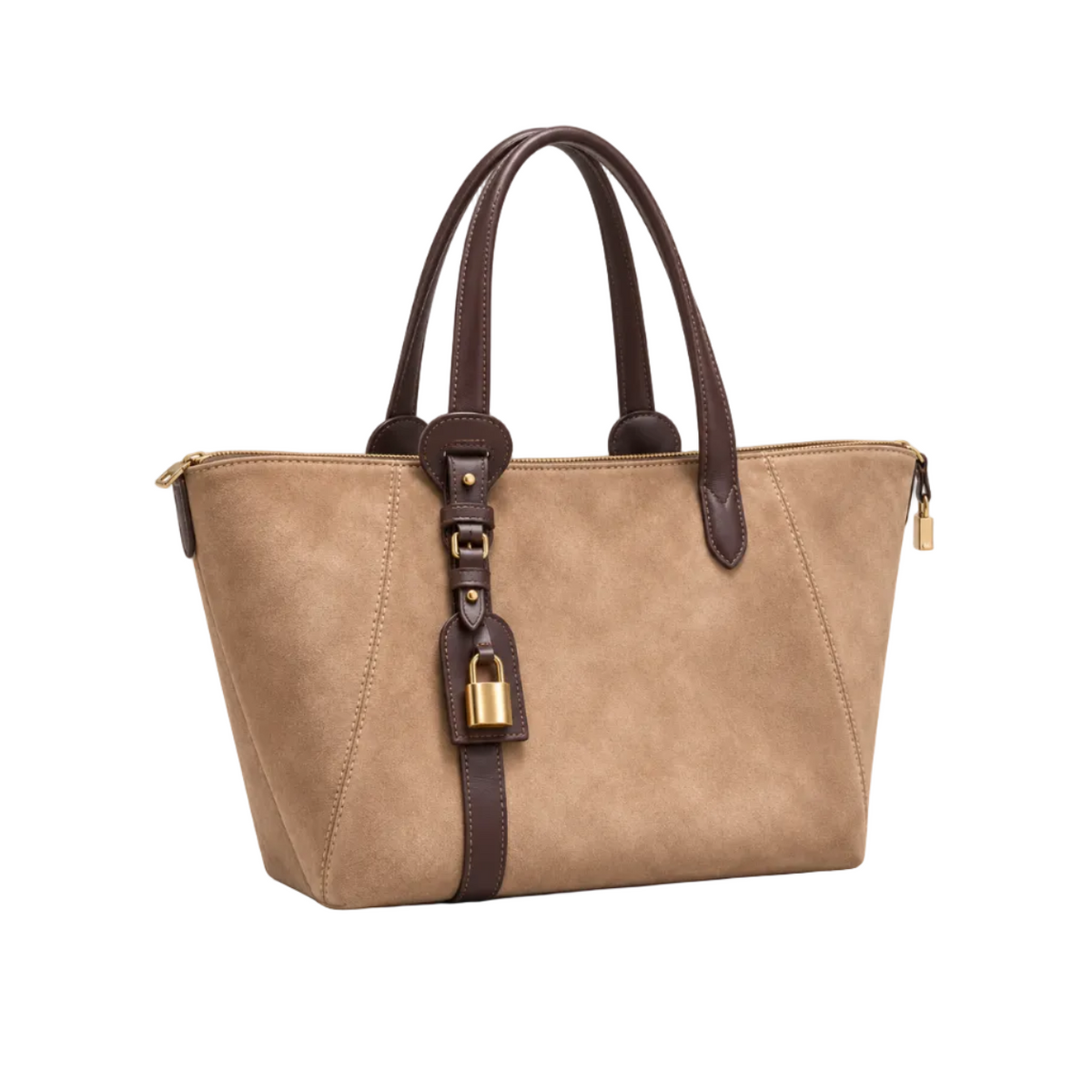 Classic Tan Leather And Canvas Tote