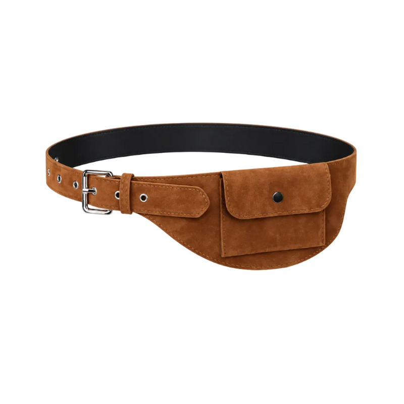 Brown Adjustable Waist Belt Pouch Bag-1