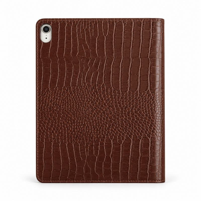 Brown Crocodile Embossed Tablet Folio Case-2