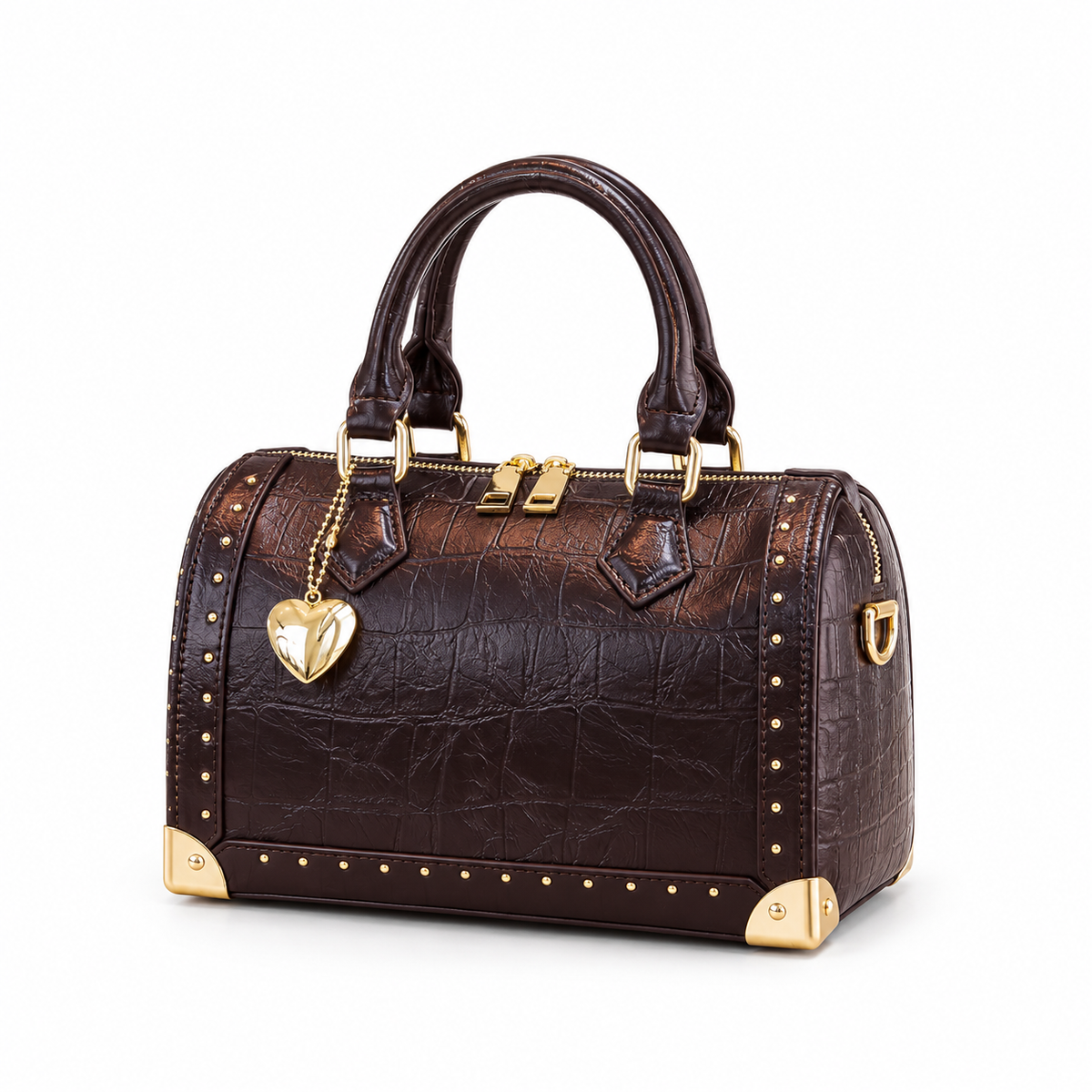 Dark Coffee Leather Satchel Bag-3