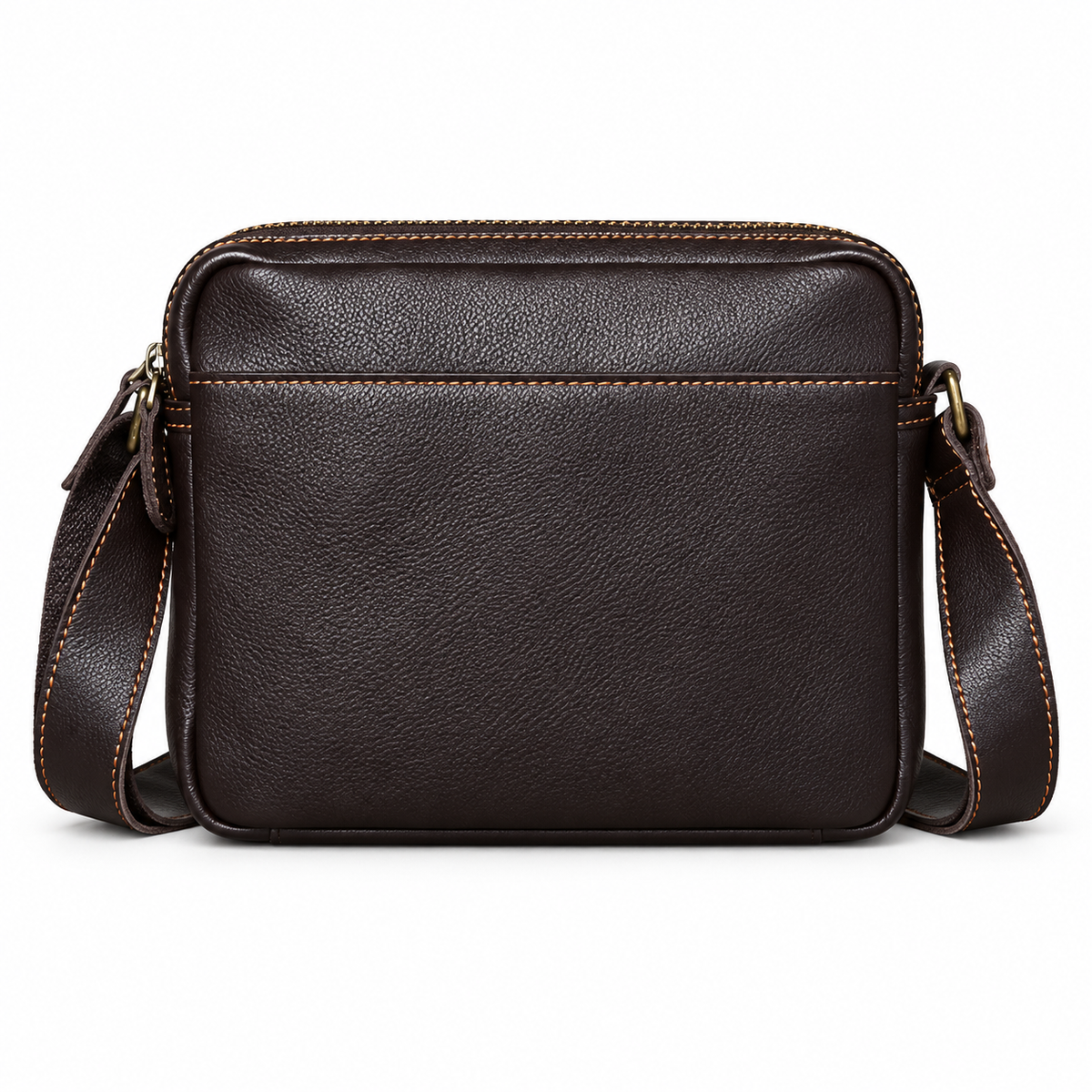Dark Brown Leather Satchel Shoulder Bag-4