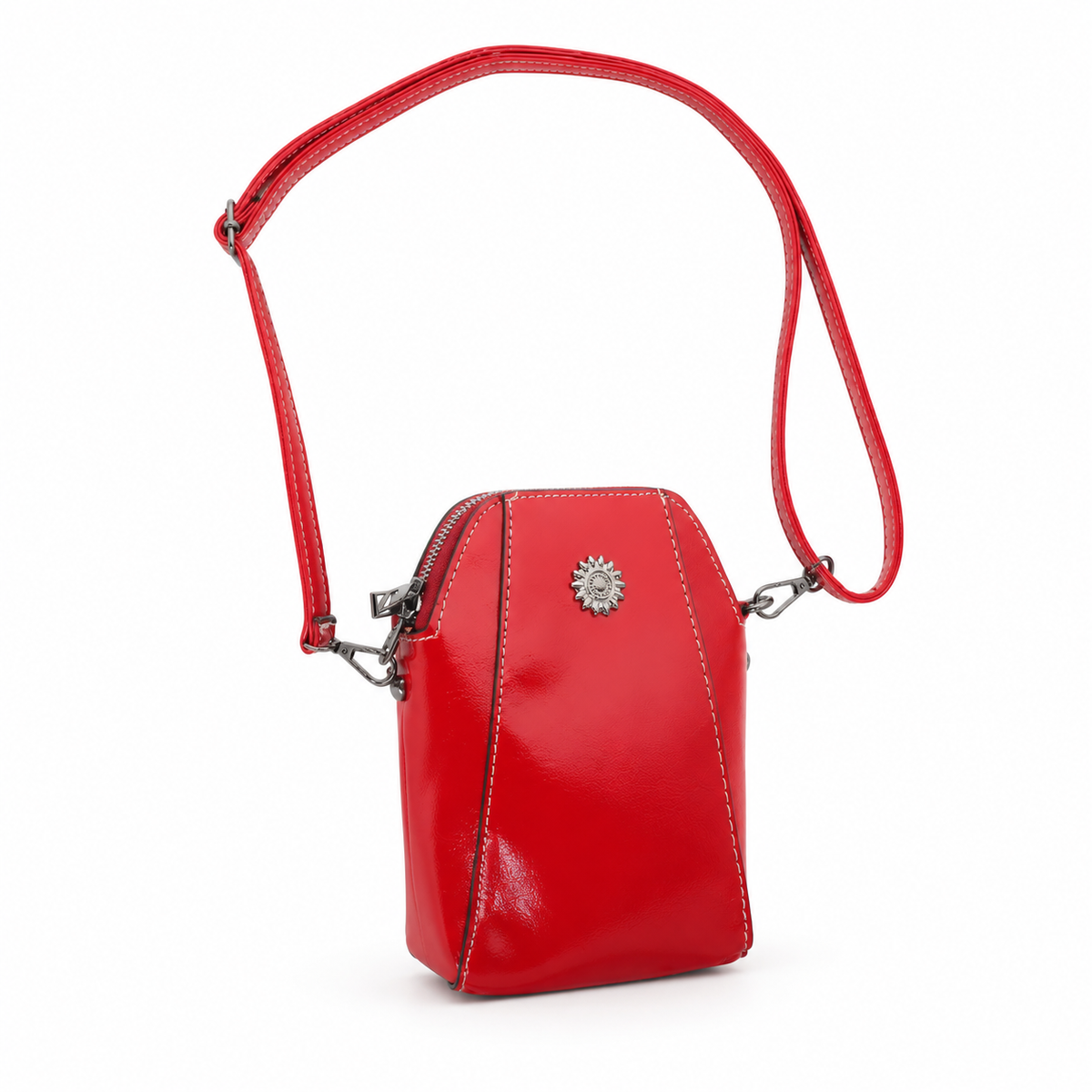 Elegant Red Crossbody Bag With Medallion-1