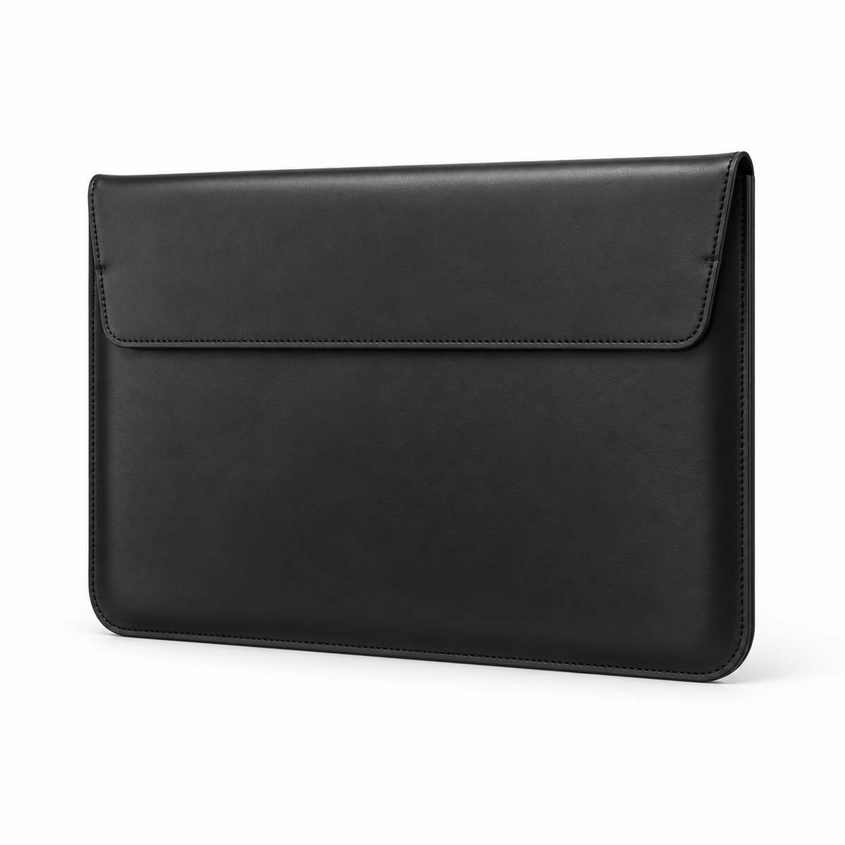 Black Leather Envelope Style Laptop Bag-3