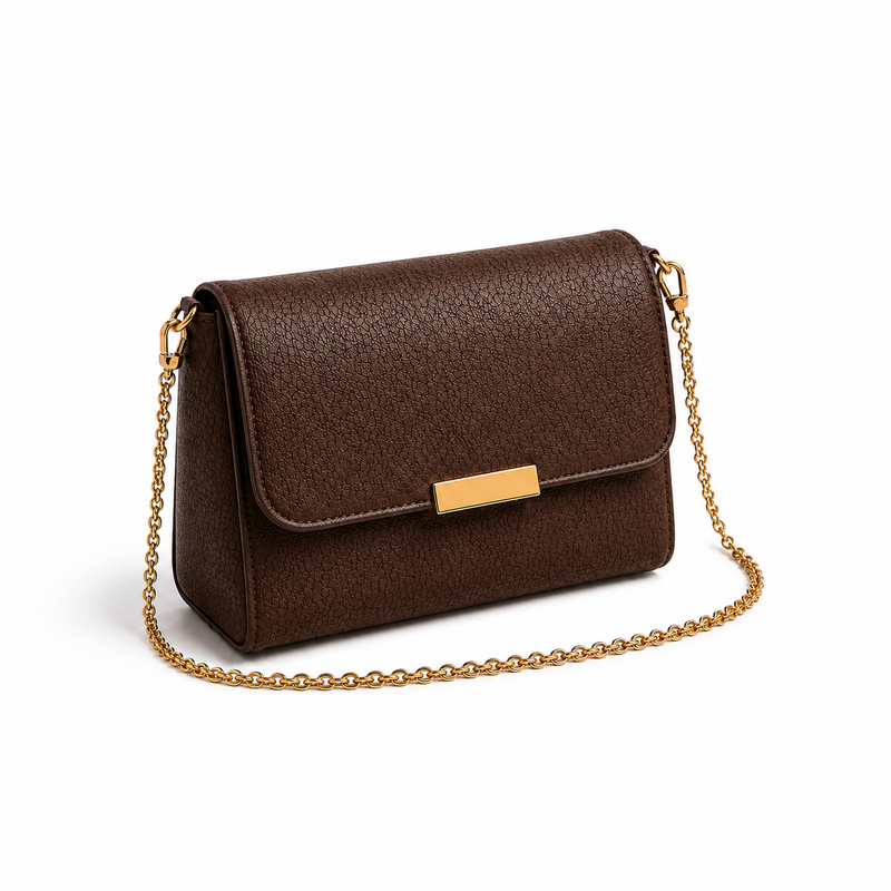 Chocolate Mosaic Textured Crossbody Handbag-1