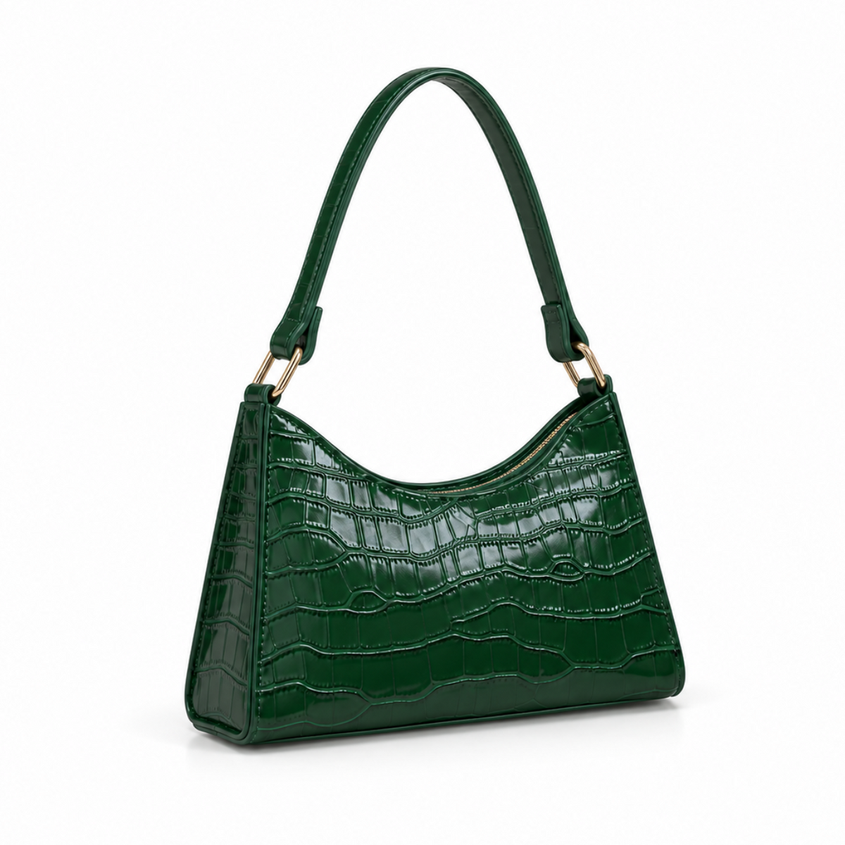 Emerald Croc Embossed Shoulder Handbag Purse-1
