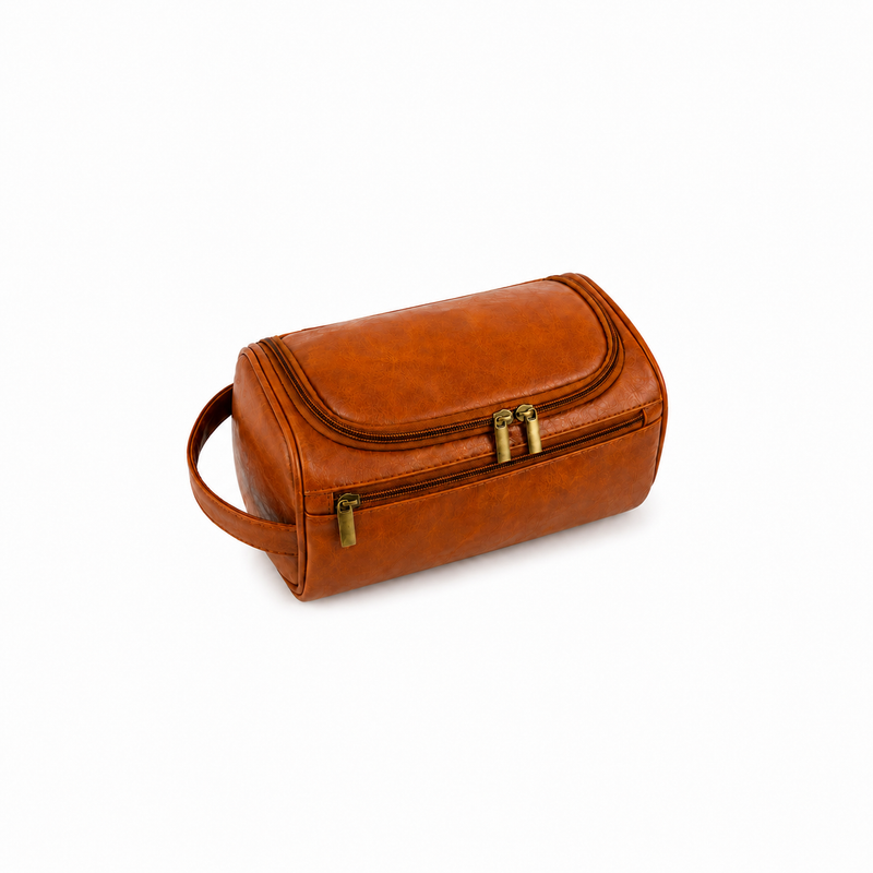 Vintage Leather Toiletry Bag for Men-4