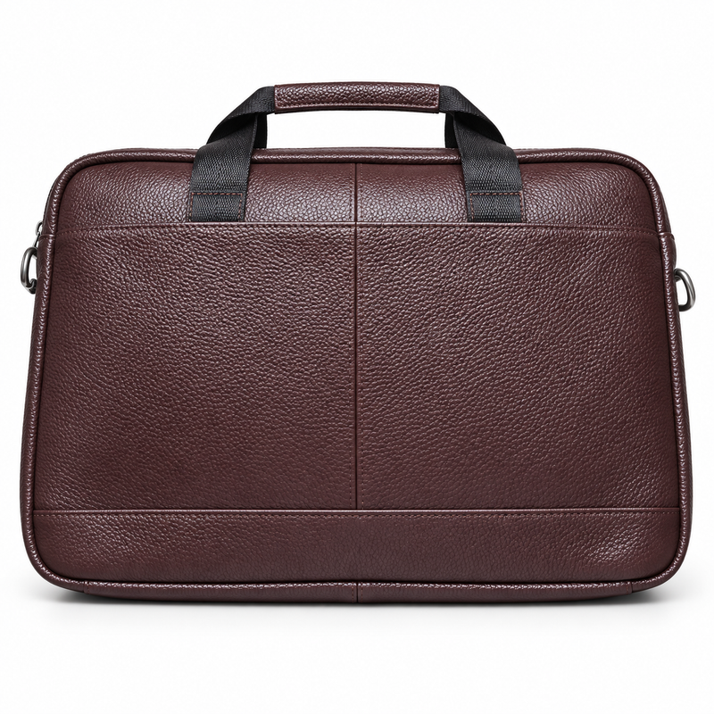 Classic Brown Leather Business Office Briefcase-2