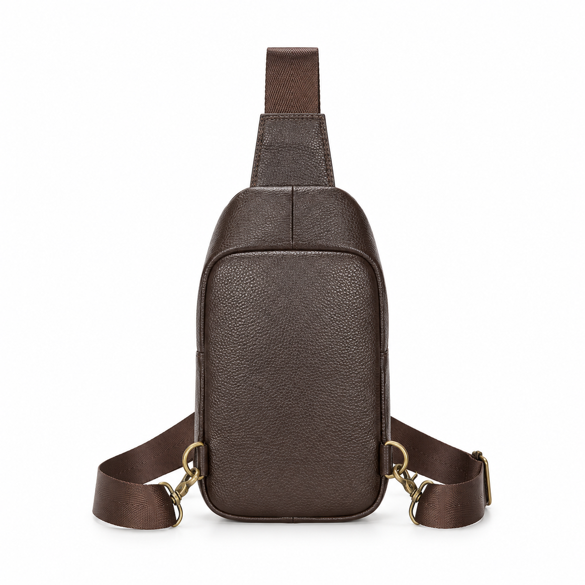 Classic Brown Textured Crossbody Sling Bag-3