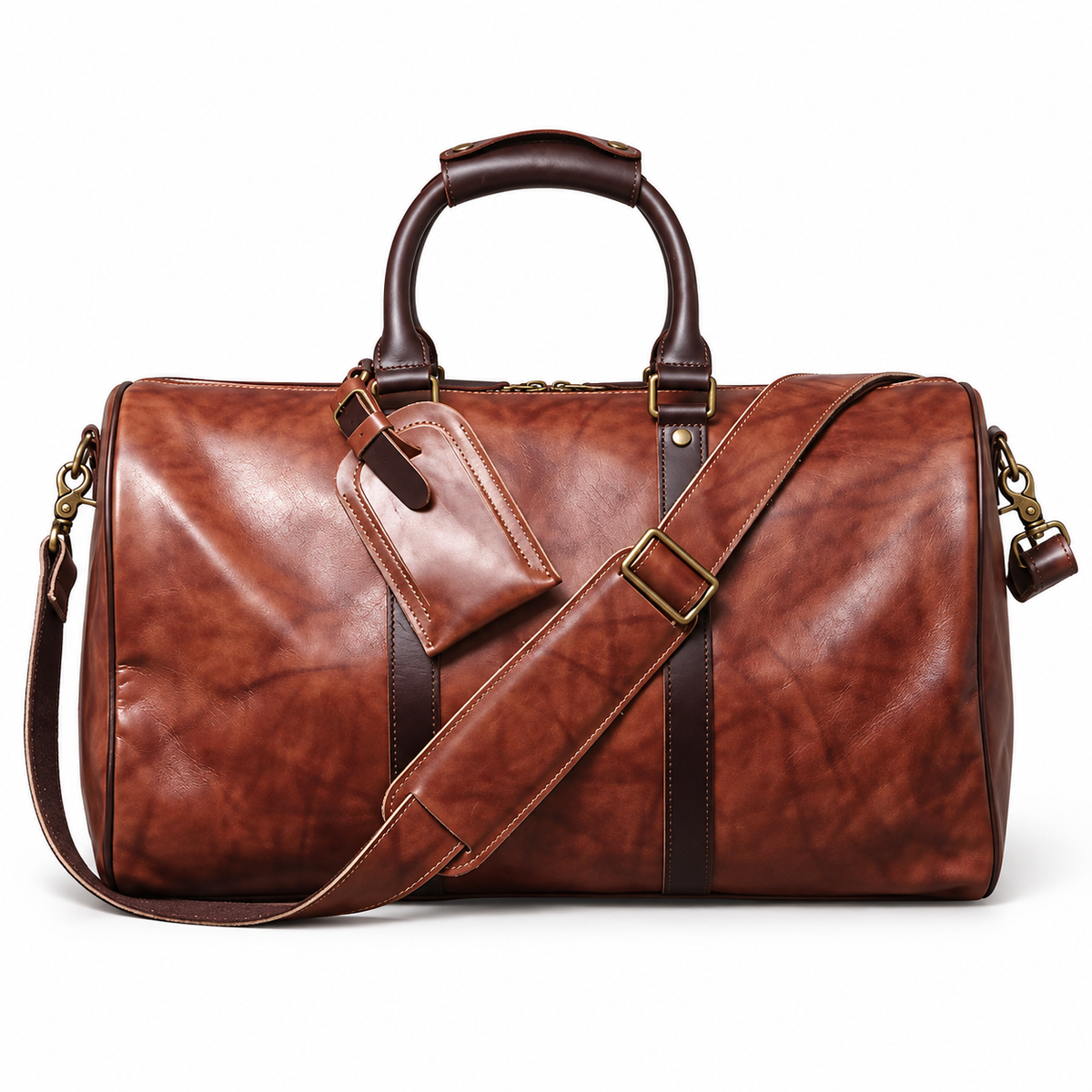 Vintage Brown Overnight Travel Duffel Bag-3