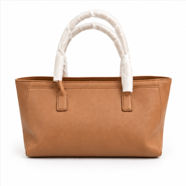 Camel Pebbled Leather Everyday Tote Handbag-3