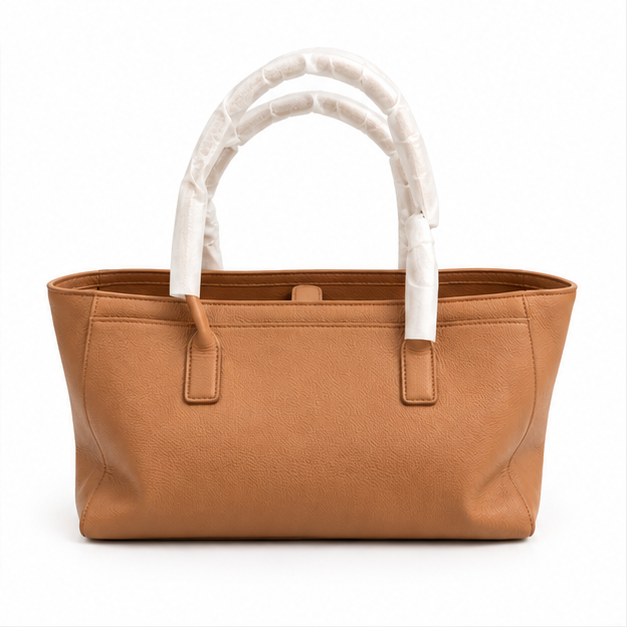 Camel Pebbled Leather Everyday Tote Handbag-2