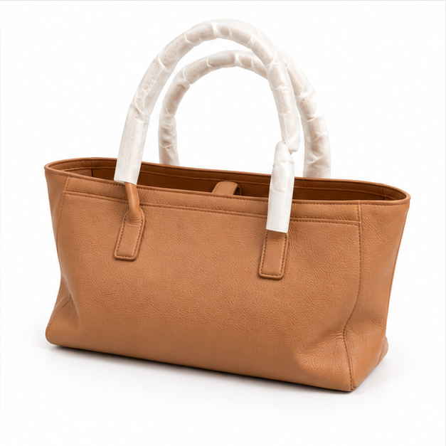 Camel Pebbled Leather Everyday Tote Handbag-4
